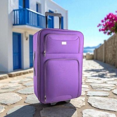 Голям куфар за багаж 70x45x27 см |текстилен с разширител 5см, 3 колела
