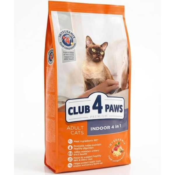Суха Храна за Котки - 4в1 - 0.9кг/2кг/14кг - Indoor 4in1 - Club4Paws